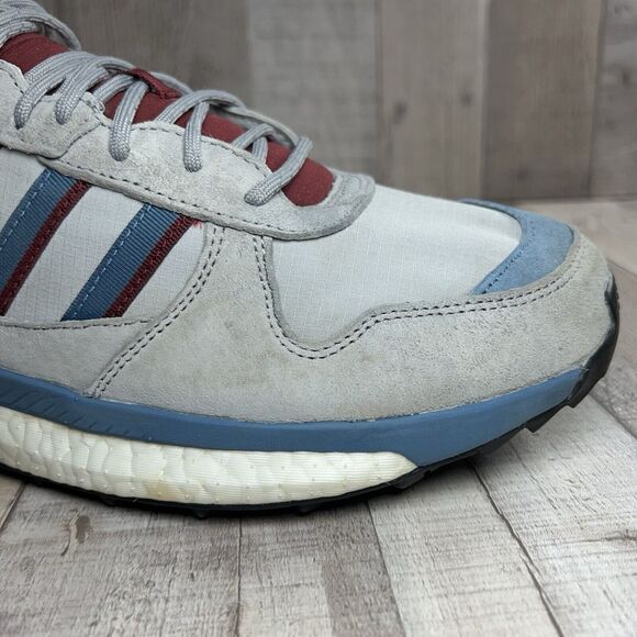 Adidas Mens 10.5 Human Made X Marathon Free Hiker Shoes Clear Onix Burgundy Gray - Picture 12 of 16